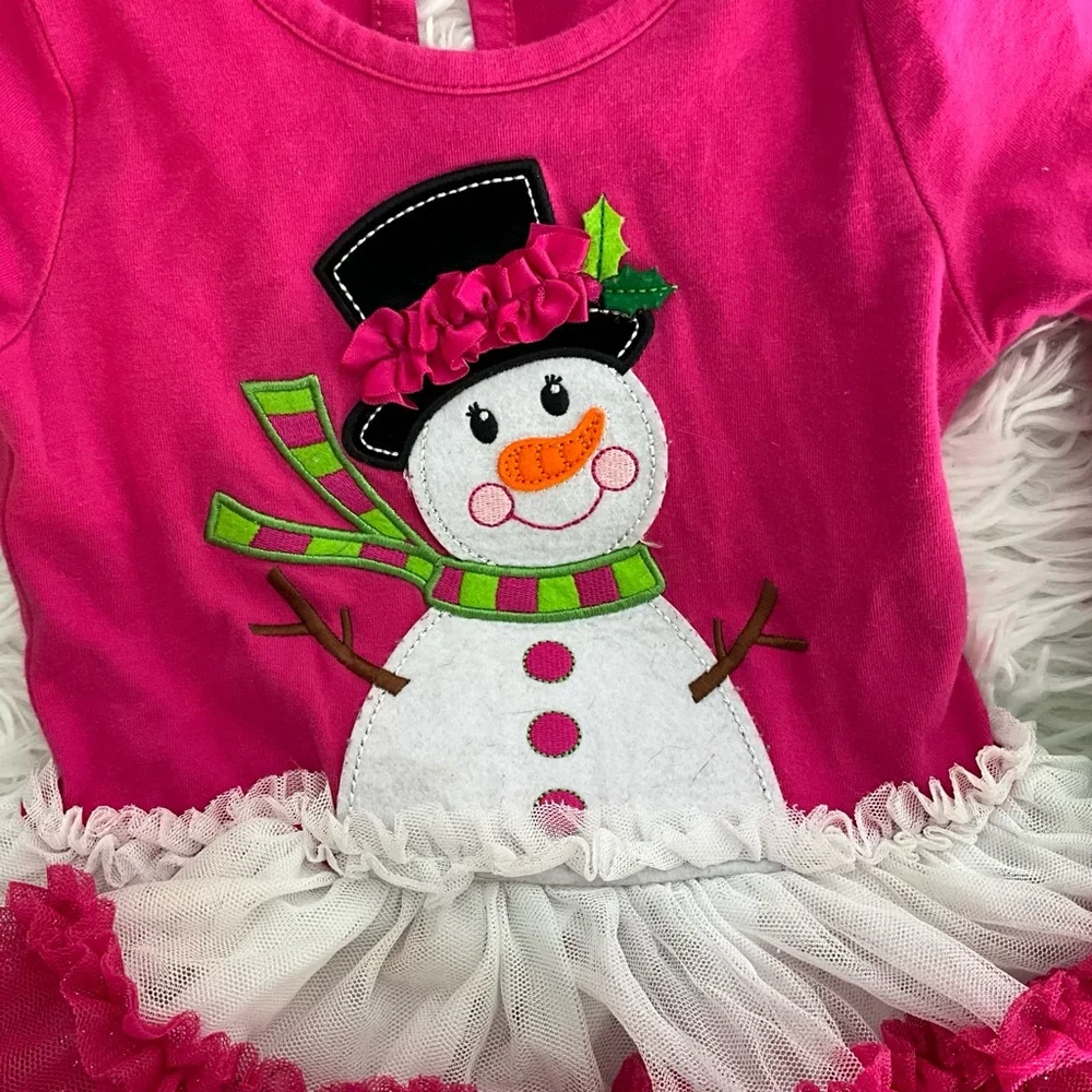 Emily Rose Snowman Tutu Dress Girls 2T Pink Costume Cosplay Holiday Christmas